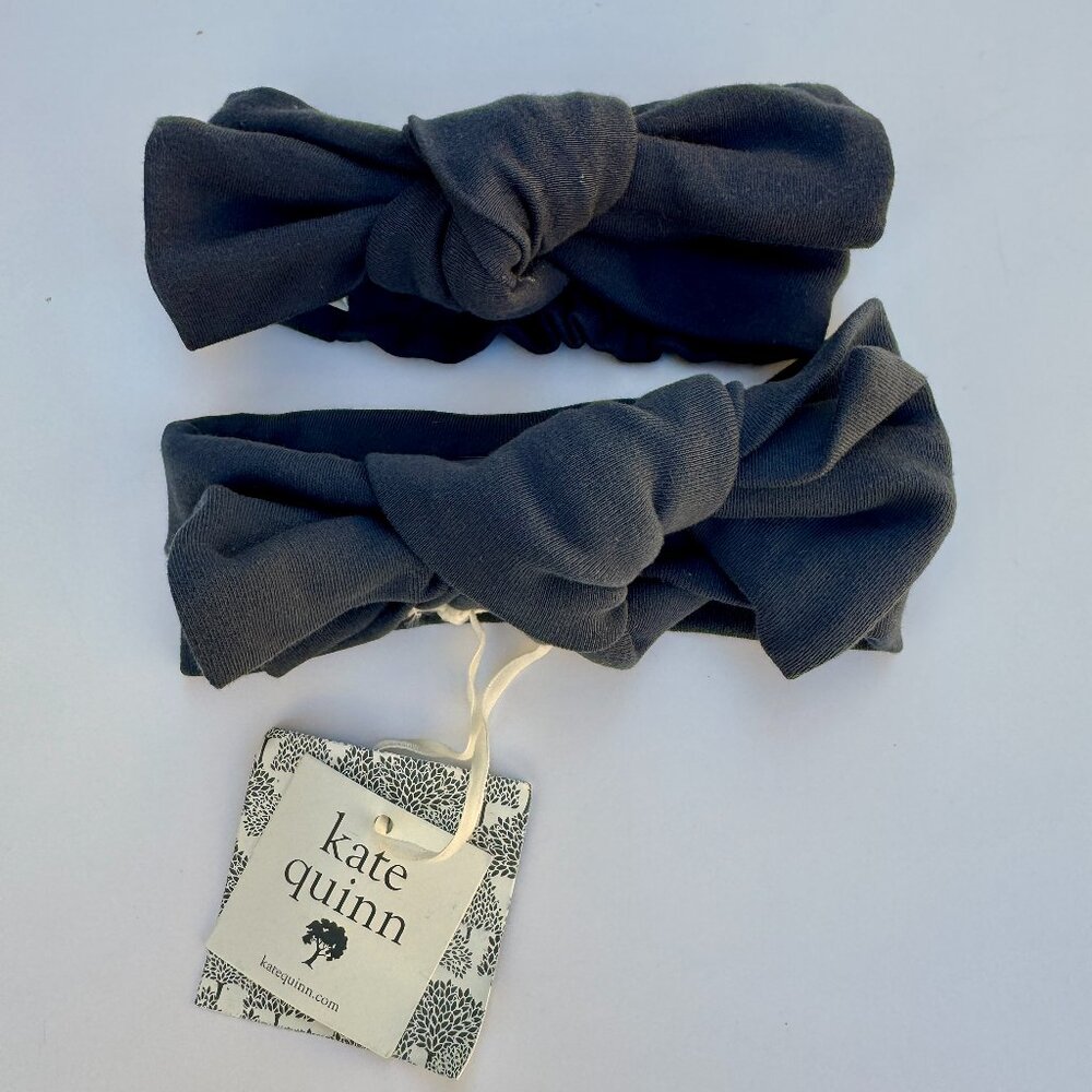 Kate Quinn Head Bow Set | Solid, 2-Pack | Charcoal Gray/Black | 6–12M (M)